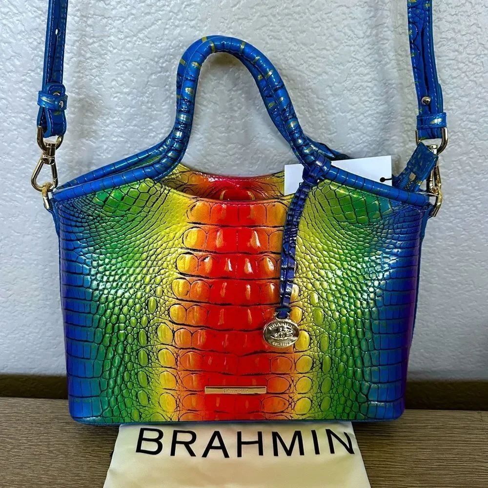 Brahmin Elaine Popsicle Rainbow Crossbody Purse Handbag